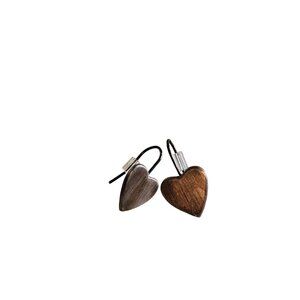 Silvertone Brushed Heart Earrings 0.5 inch